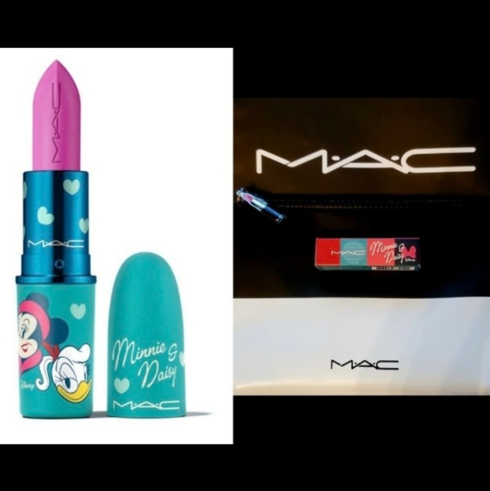 NEW Disney Lipstick MAC Disney Minnie And Daisy Gal Pals Lustreglass AND MAC Bag